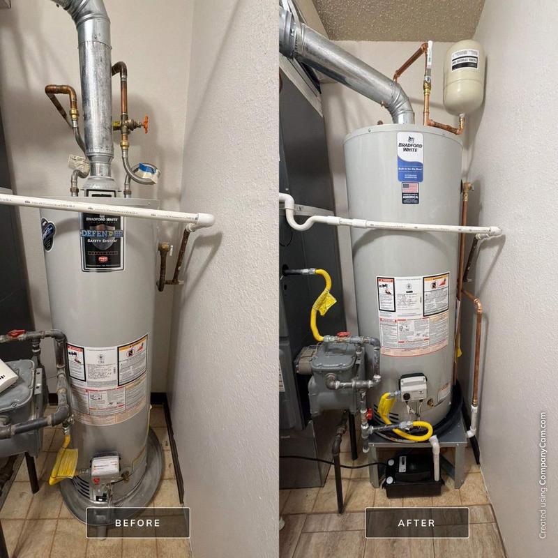 Water heater setup with corrected plumbing installation