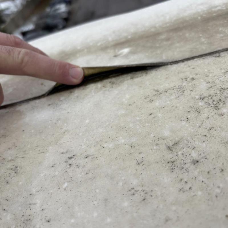 Metal roof membrane lift during roof inspection