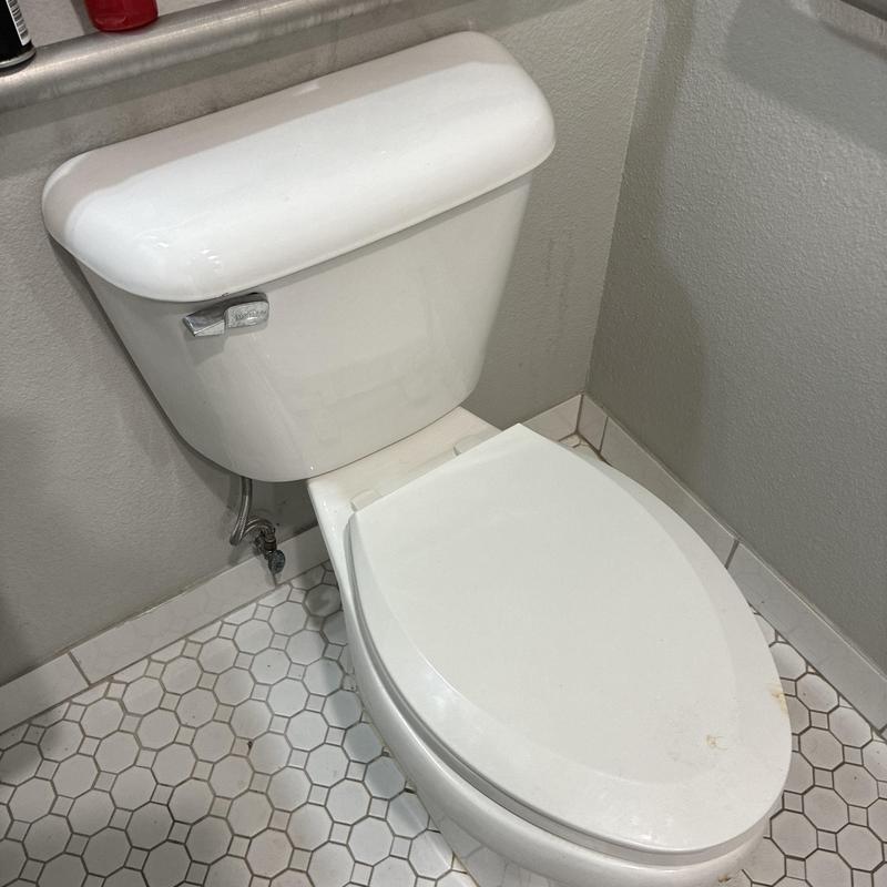 Toilet tank with repaired fill valve and flush components