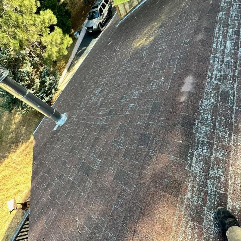 Gaf lifetime asphalt roof with chimney vent pipe