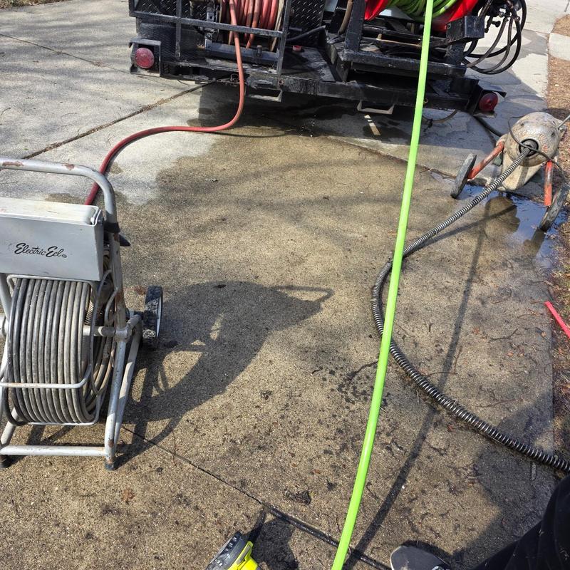 Sewer hydro jet and root removal equipment setup