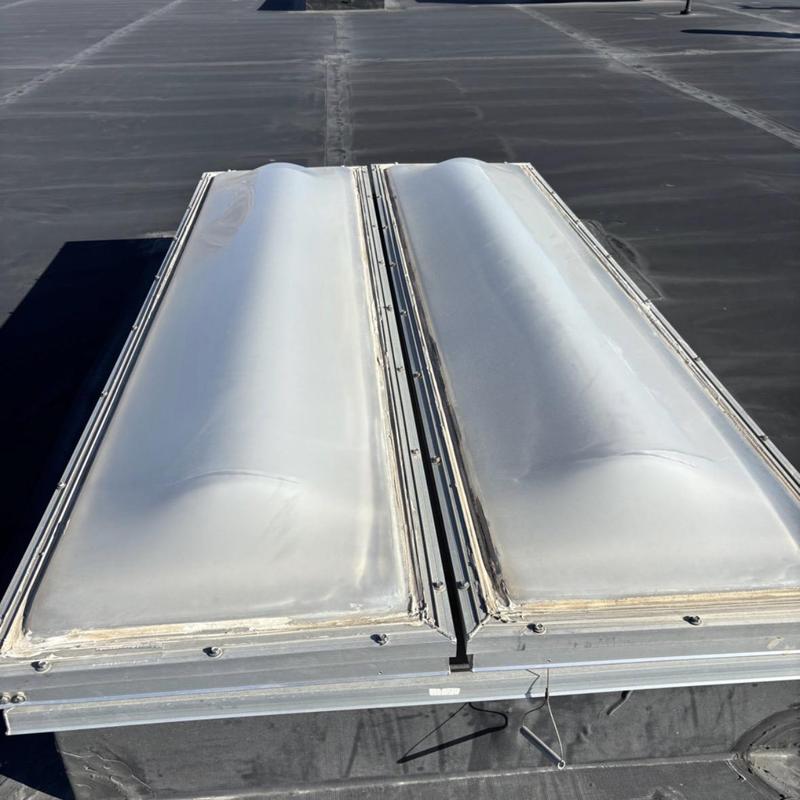 EPDM roof skylights on commercial roof surface