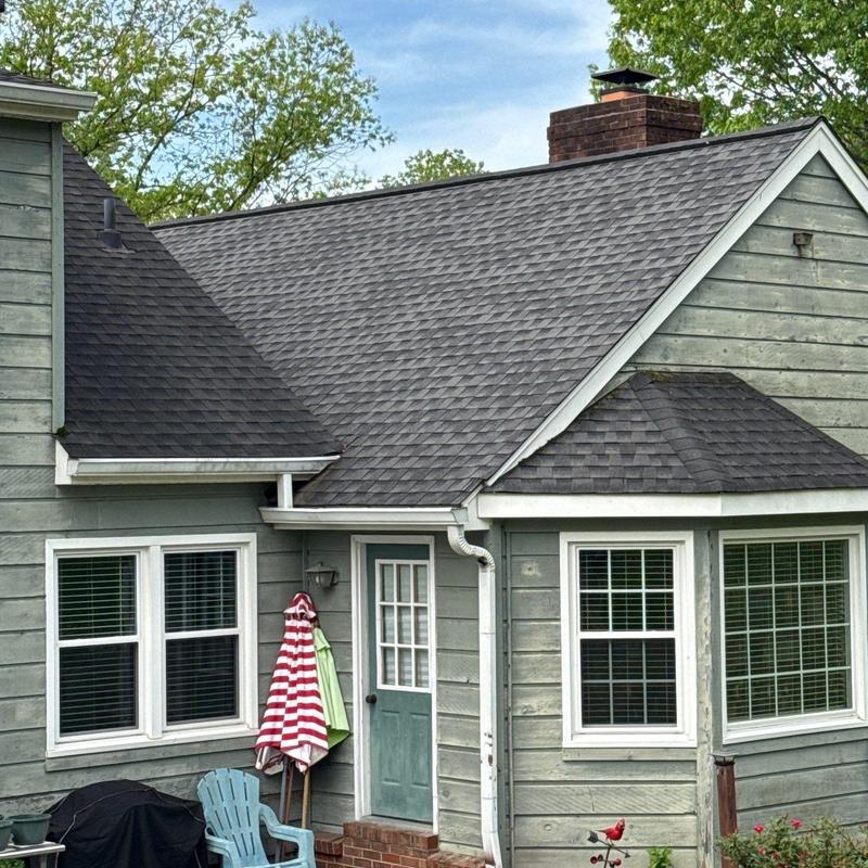 Asphalt shingle roof with hail damage inspection