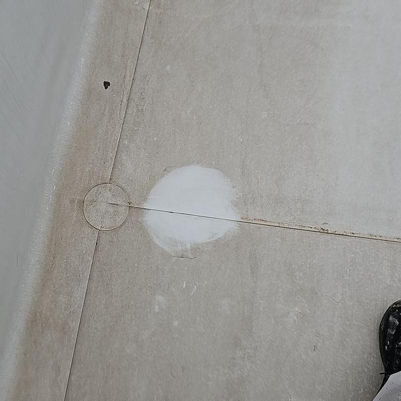 TPO flat roof patch on loose seam TPO flat roof patch on loose seam