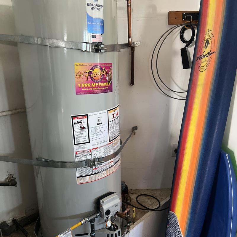 Bradford White 50-gal natural gas water heater installation
