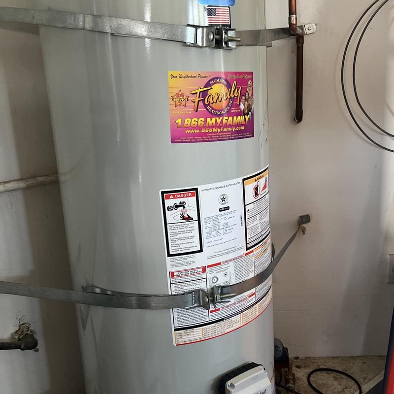 50 gallon natural gas Bradford White water heater installation