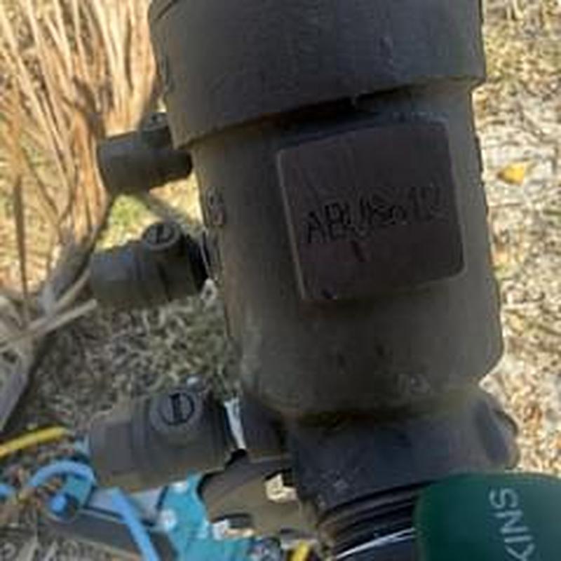 Wilkins 975XL2 backflow device with serial tag