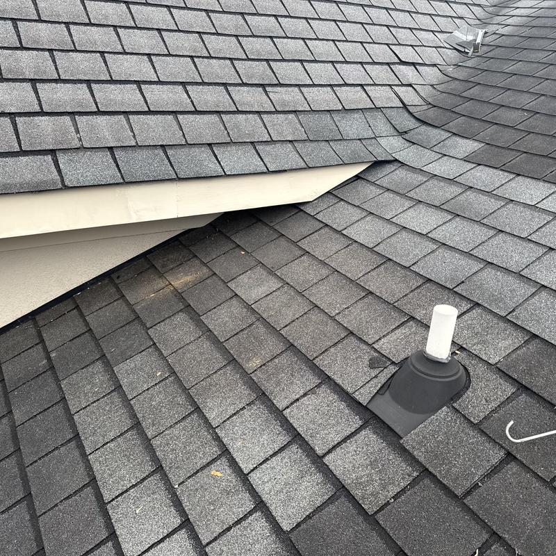 GAF Slateline roof shingles and soffit assembly