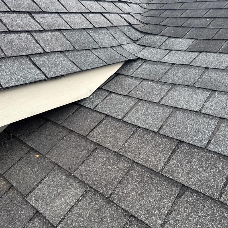 GAF Slateline roof shingles near soffit and valley