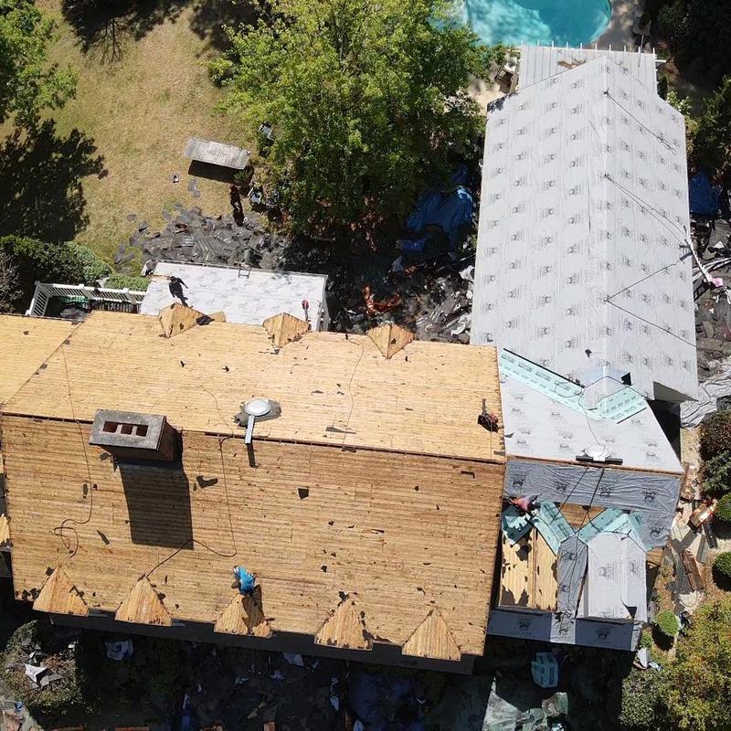 Owens Corning Duration roof decking replacement in progress Owens Corning Duration roof decking replacement in progress