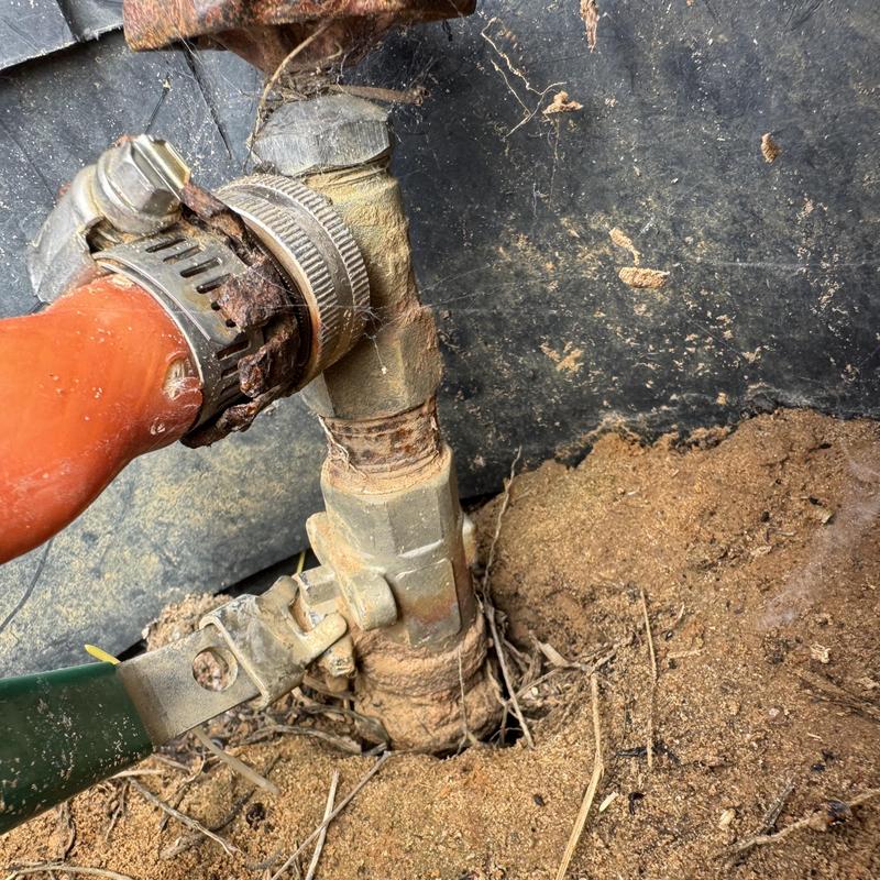 Boiler drain valves with rusted pipe clamp