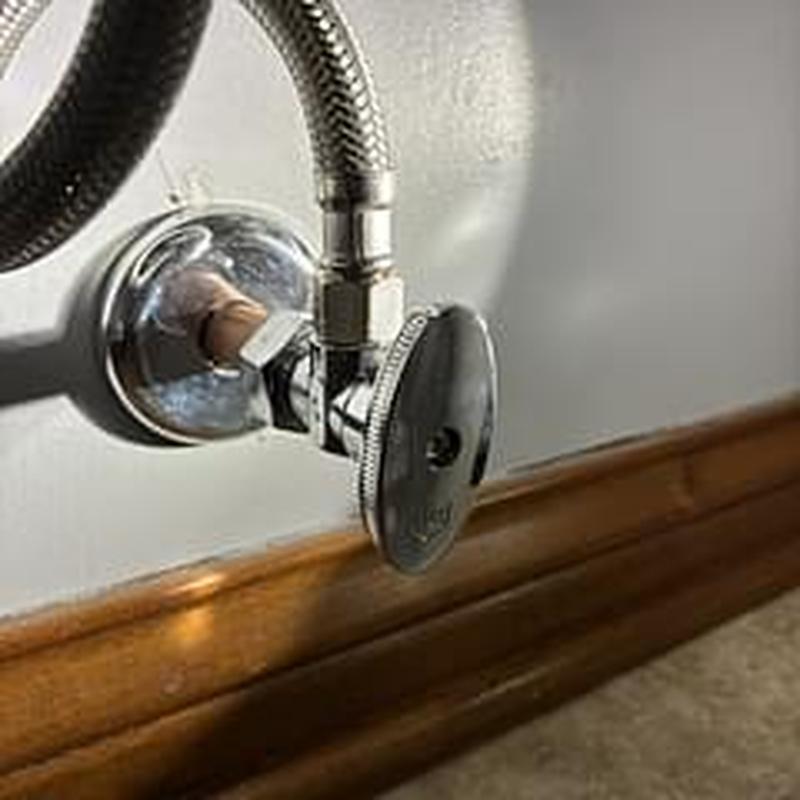 Toilet supply valve with escutcheon plate and tubing