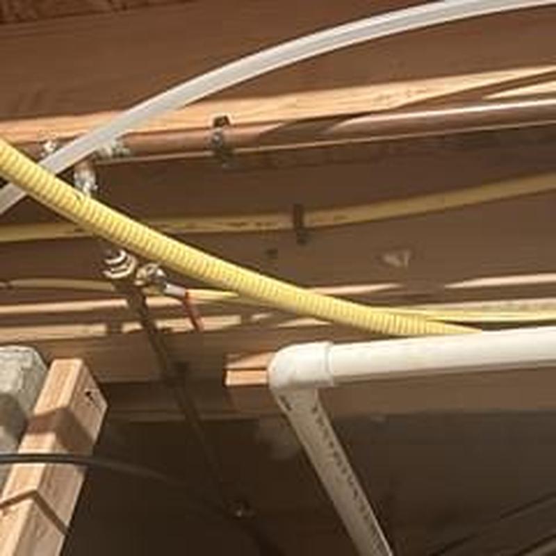 12 gas line and water line in crawlspace and basement