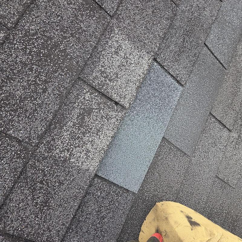 Roof shingles replacement with new gray shingles