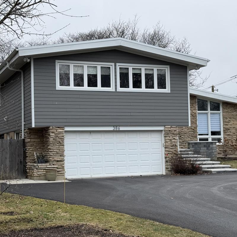 James Hardie siding with soffit and fascia panels
