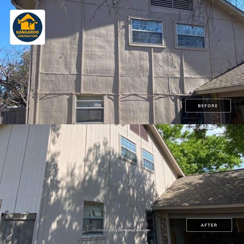 LP SmartSide siding and trim before and after replacement