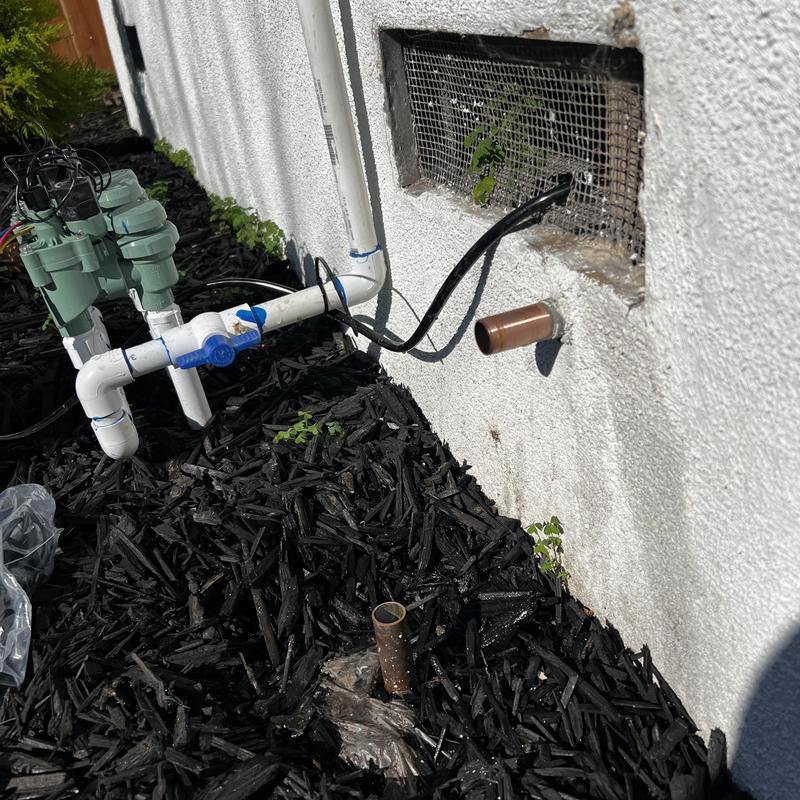 Moen Home Sensor valve with PVC irrigation pipes