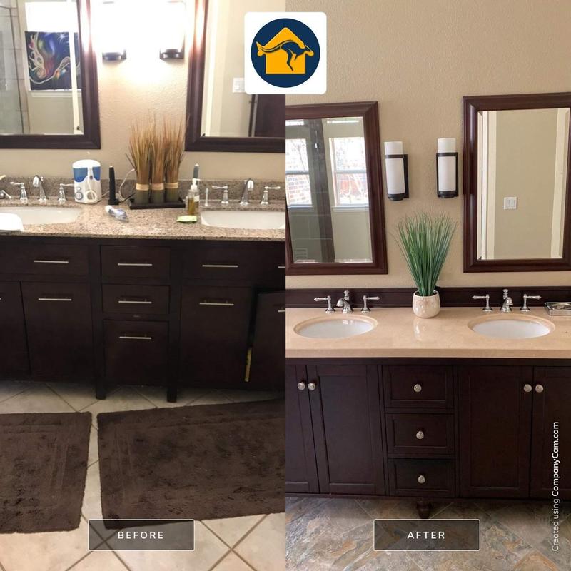 Bathroom vanity dual sinks with new countertops Bathroom vanity dual sinks with new countertops