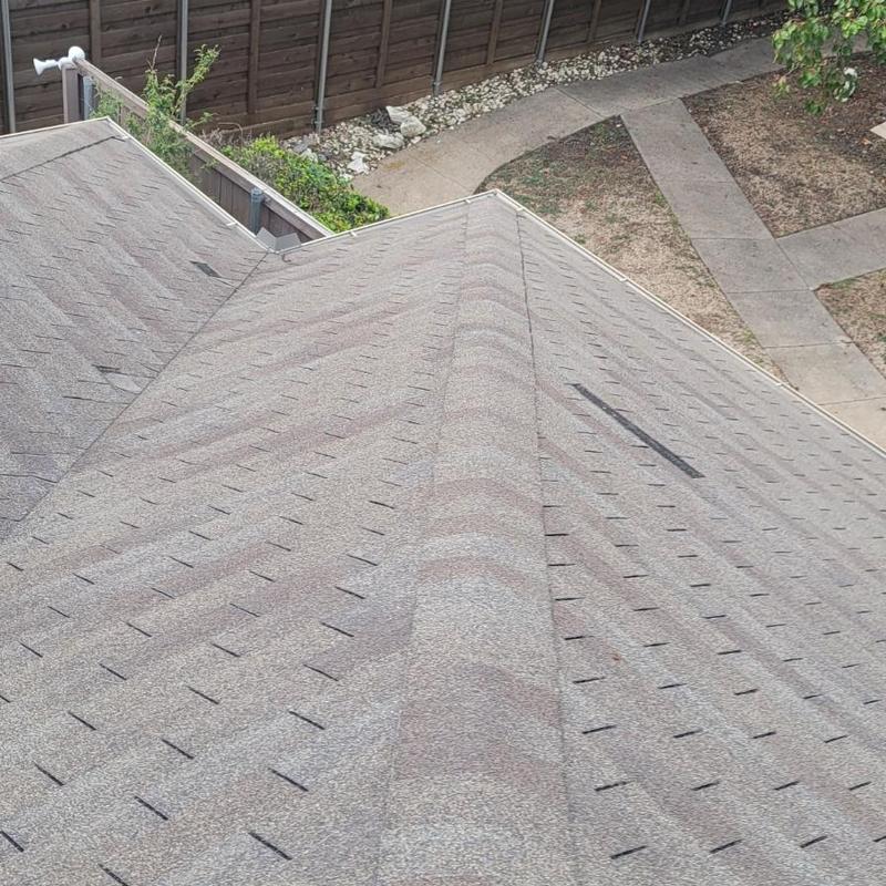 Asphalt shingle roof with hail damage in Terrell, TX
