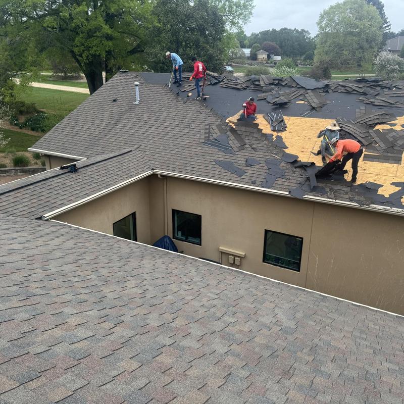 Commercial asphalt shingle roof tear-off and replacement Commercial asphalt shingle roof tear-off and replacement
