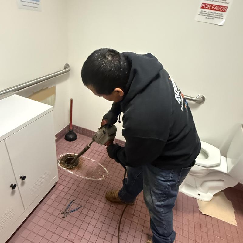 Toilet flange removal and replacement in bathroom
