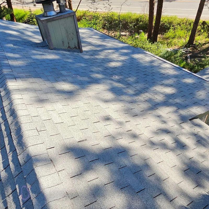 Shingle roof with granule loss and shingles deterioration Shingle roof with granule loss and shingles deterioration