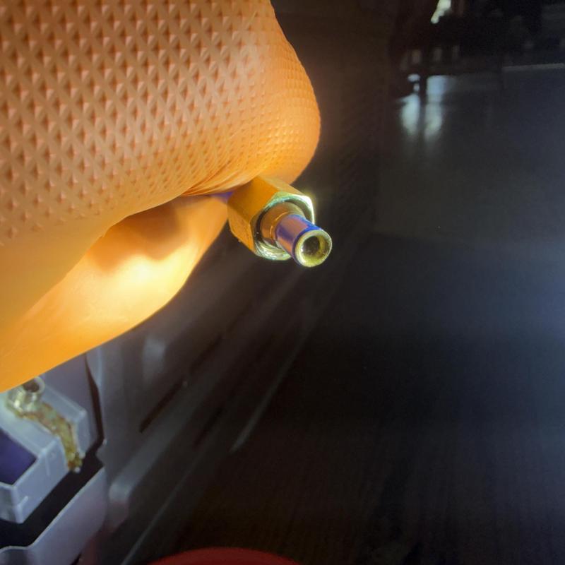 Refrigerator ice maker water line disconnection detail