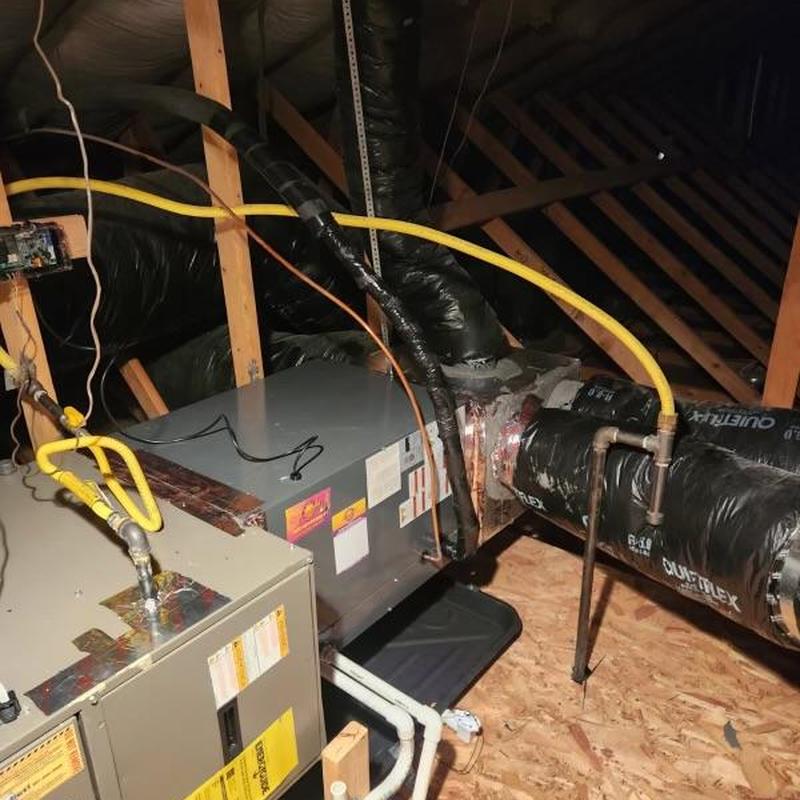 Goodman AC unit with Aspen coil in attic
