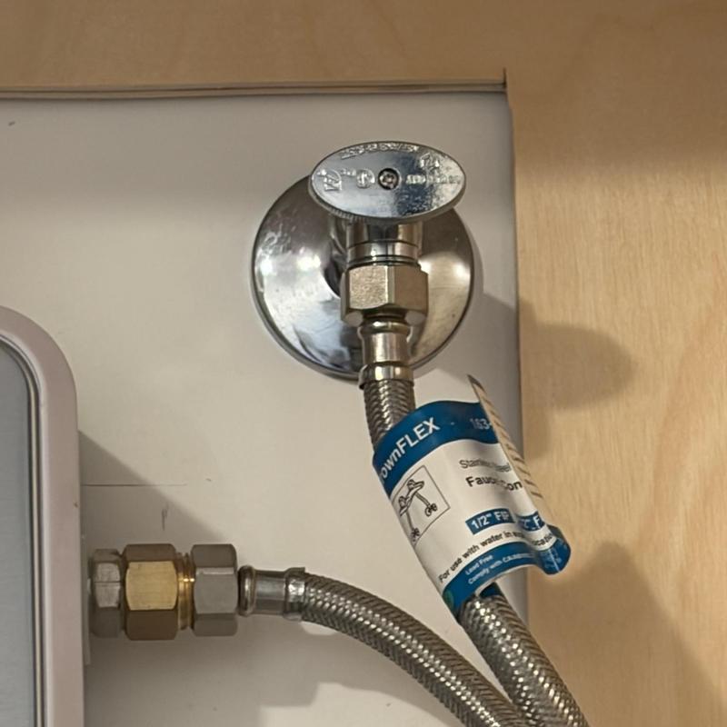Shower faucet supply line with shut-off valve
