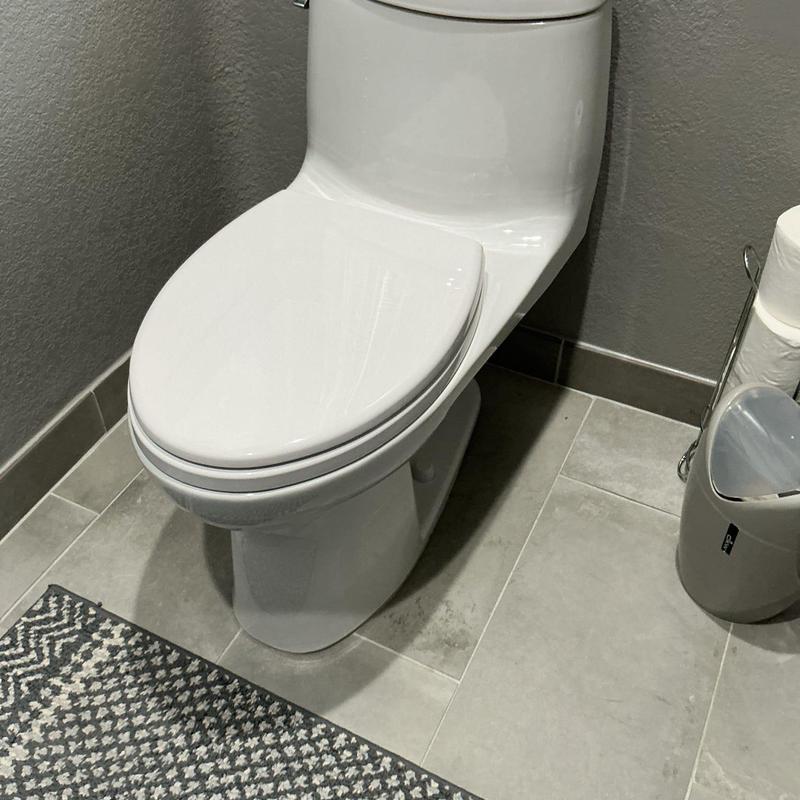 Master bathroom toilet with new angle stop and supply line