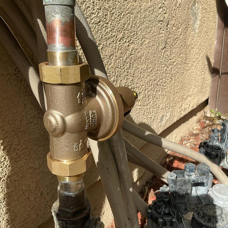 Water pressure regulating valve Wilkins model 70 installed