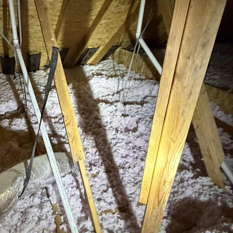 Plumbing vent pipes in attic with new repiping