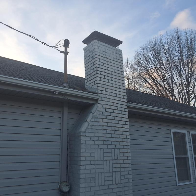Brick chimney removal and roof redecking in Blountville