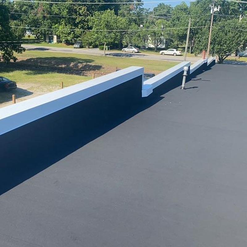 Rolled roofing and aluminum metal coping installation