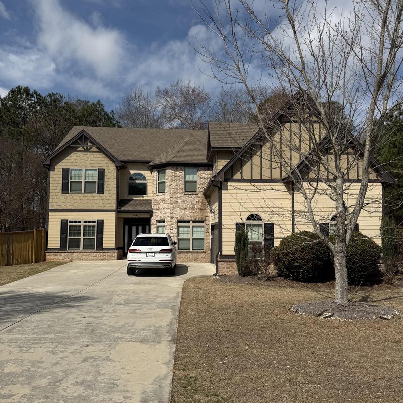 Roof shingles and flashing inspection with tarp applied