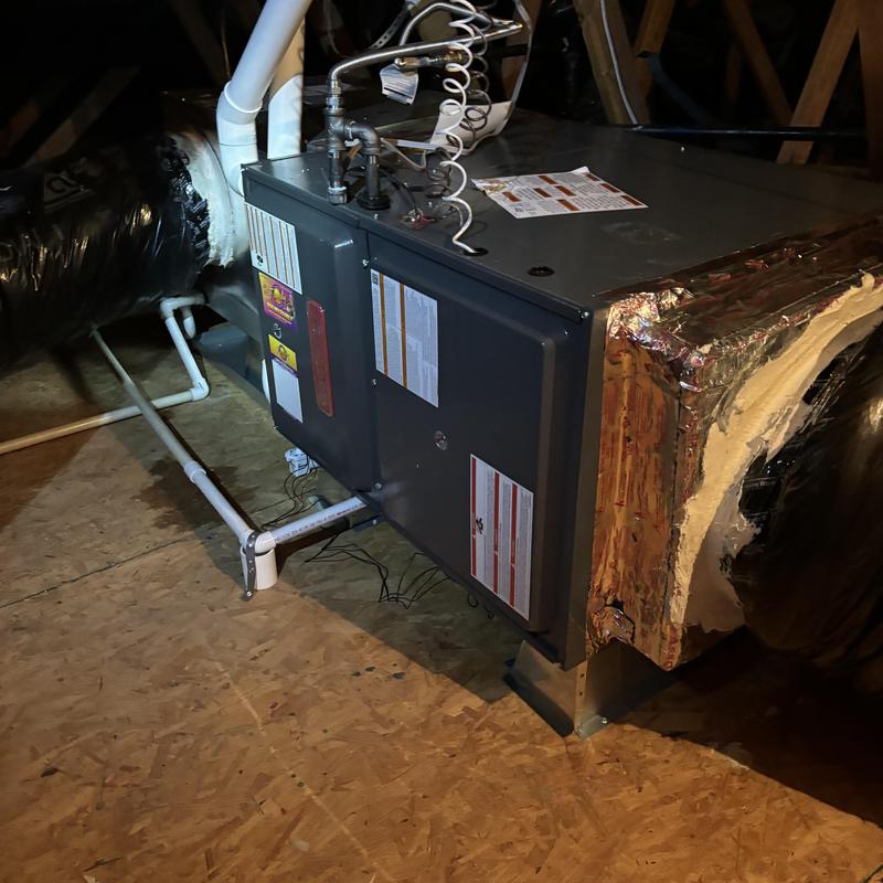 Goodman 5 ton horizontal furnace and coil installation