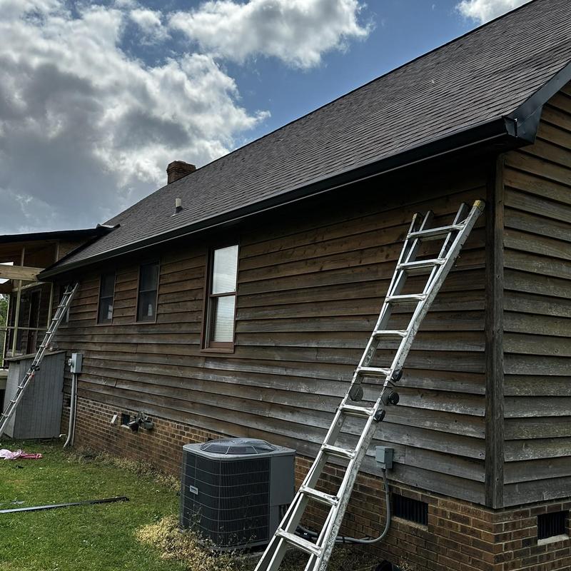 Owens Corning Oakridge Brownwood Shingles with new gutters