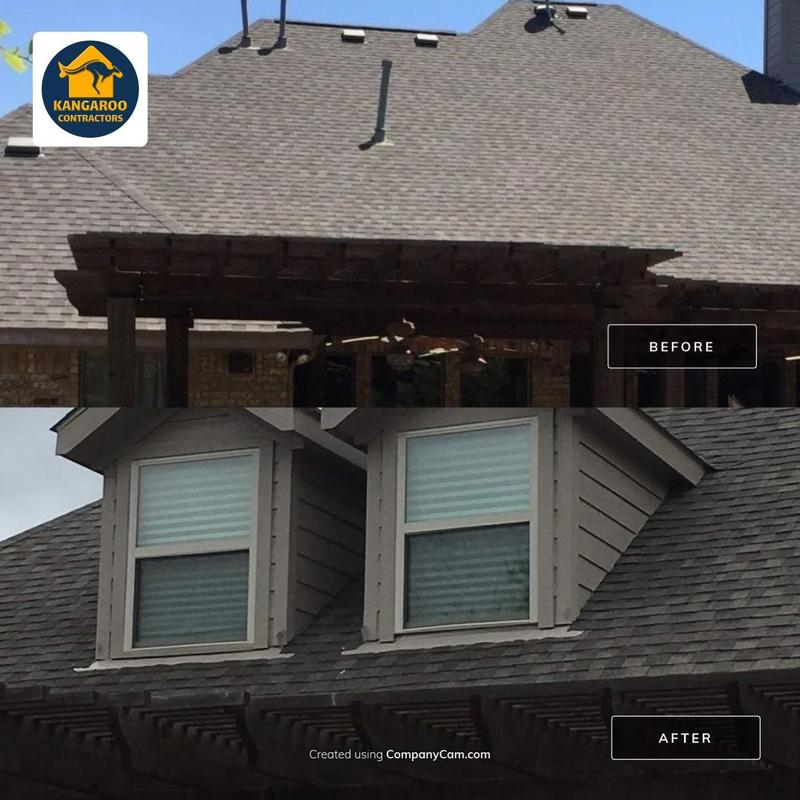 Dormer windows installation on roof before and after