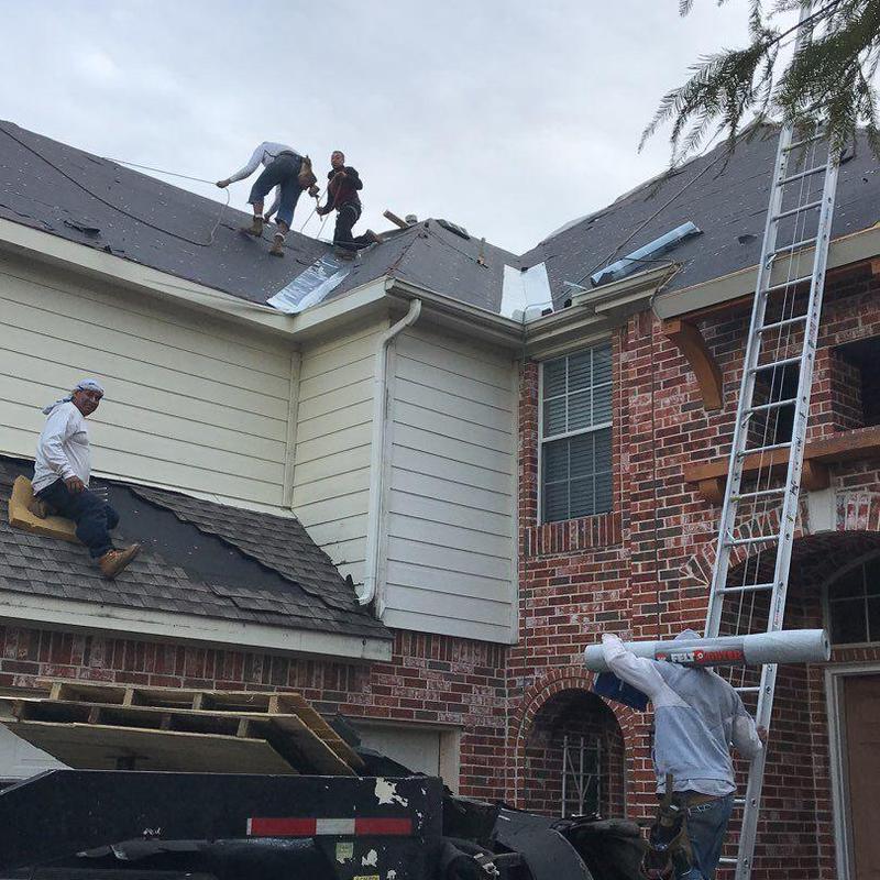 Roof underlayment installation on residential home Roof underlayment installation on residential home