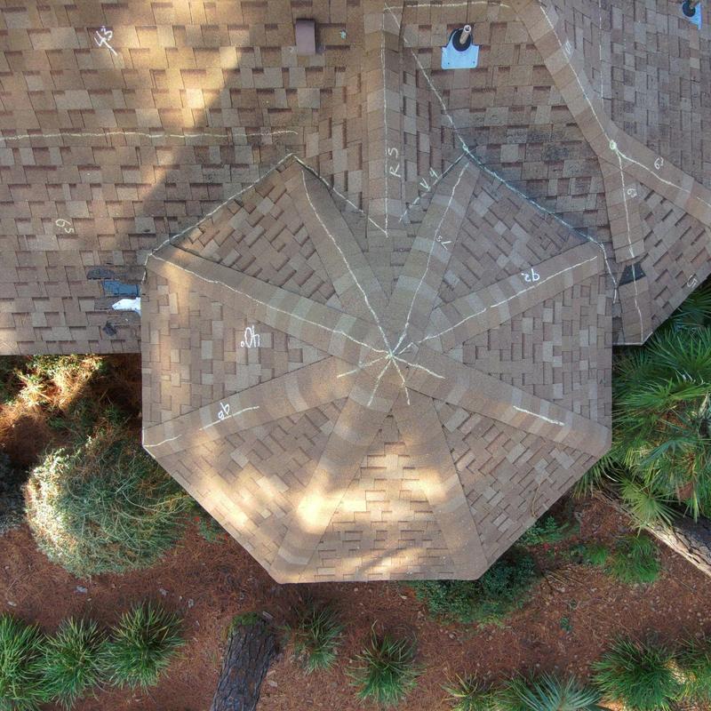 Roof shingle measurements on octagonal roof section Roof shingle measurements on octagonal roof section