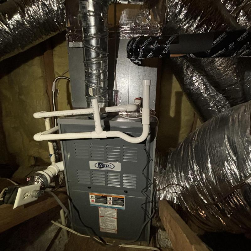 Ac Pro furnace with new ductwork in attic