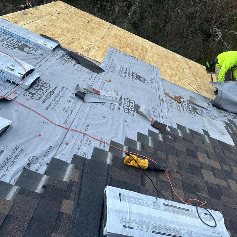 IKO Dynasty Shadow Brown shingles installation on roof IKO Dynasty Shadow Brown shingles installation on roof