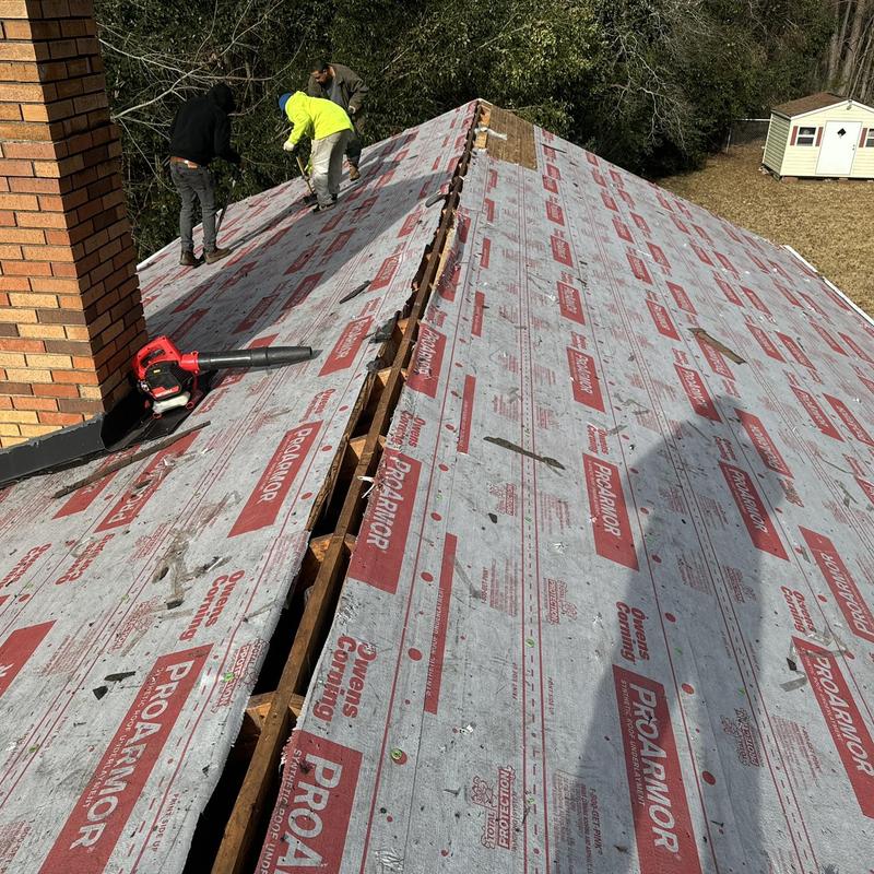 ProArmor synthetic roof underlayment installation on home ProArmor synthetic roof underlayment installation on home