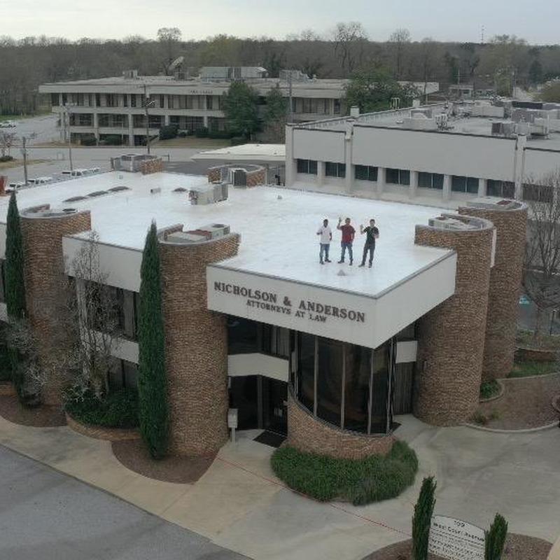 GAF .60 mil TPO roof system installation on office building roof GAF .60 mil TPO roof system installation on office building roof