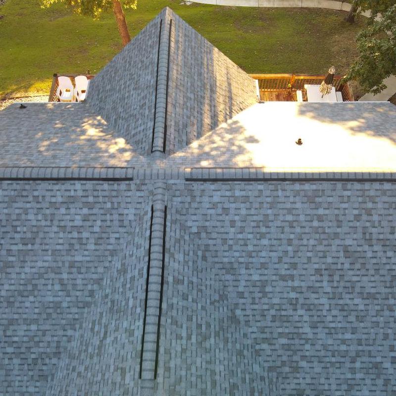 Owens Corning Duration Quarry Gray shingle roof on home