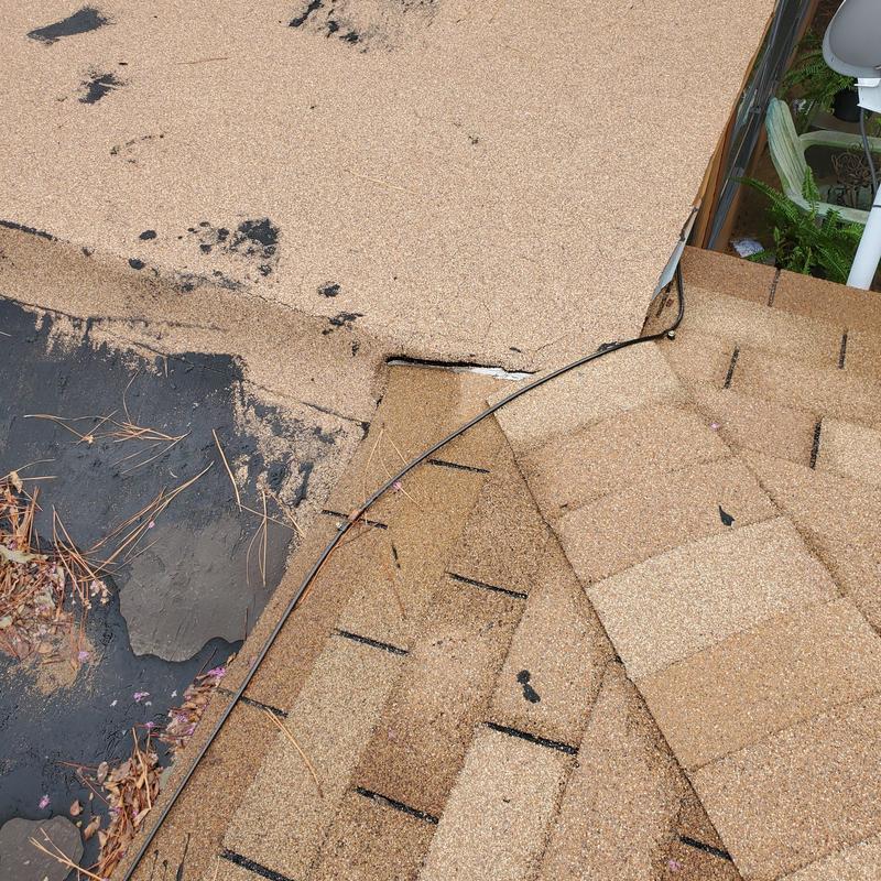 Asphalt shingle roof damage after hail in Terrell, TX