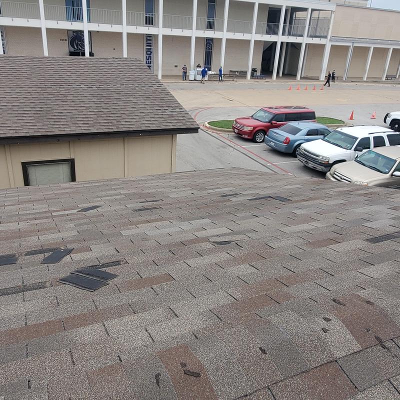Asphalt shingle roof with hail damage in Terrell, TX