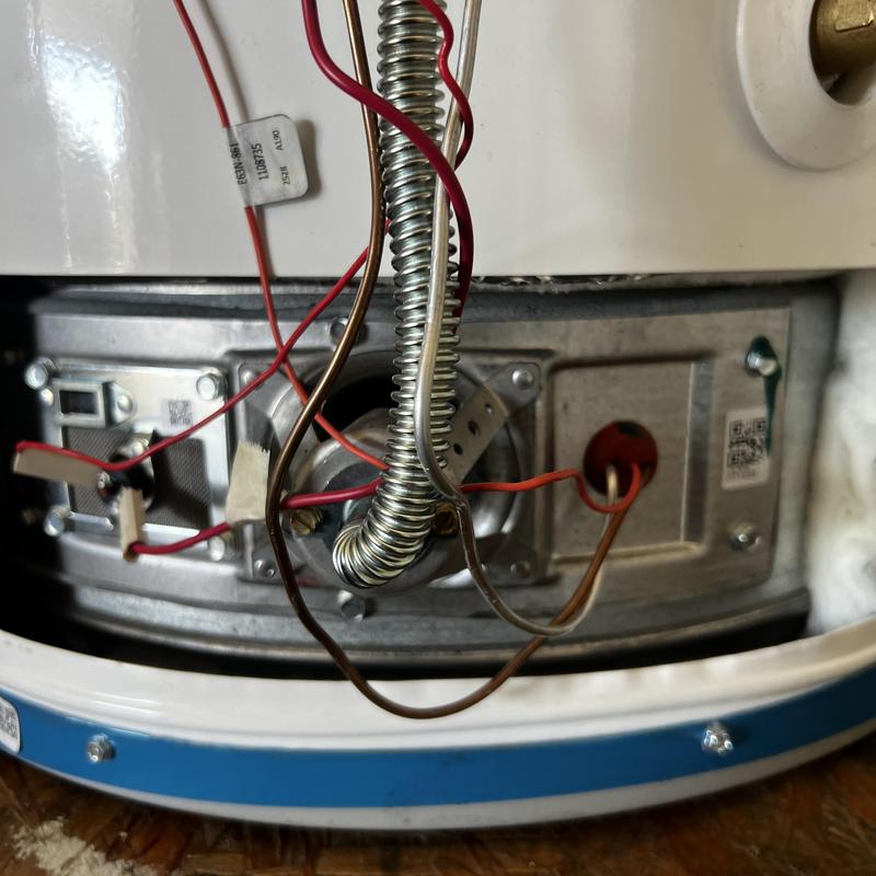 Water heater gas valve with wiring and connectors