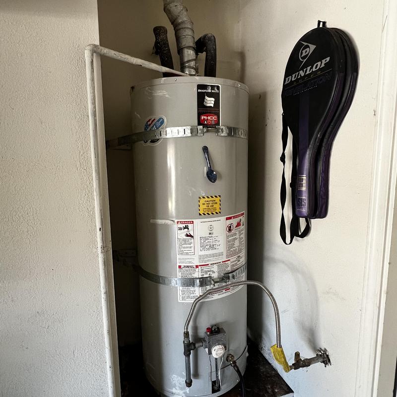 American Standard water heater with new gas valve and vent