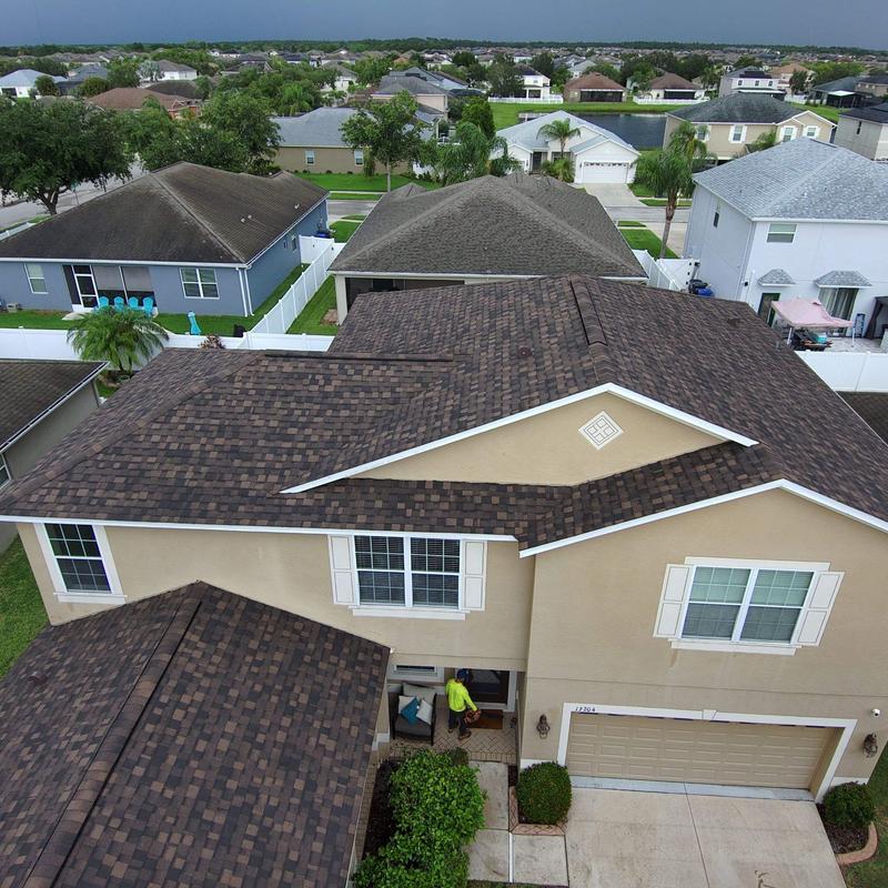IKO Dynasty Shadow Brown roof installation on home